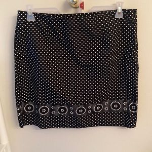 SO real so right polka dotted springy cotton midi skirt Sz 15